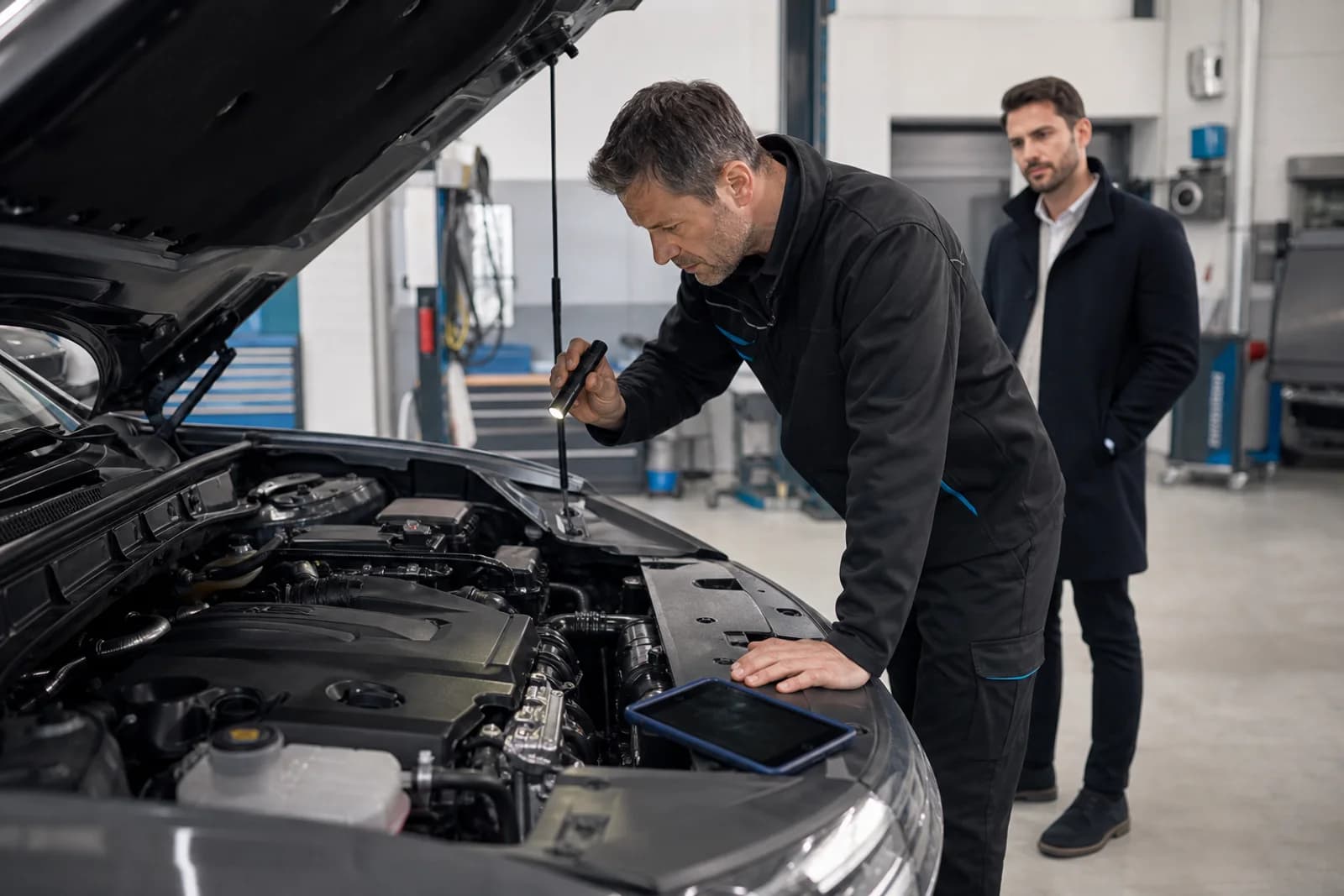 Technische Qualitätsprüfung eines Gebrauchtwagens